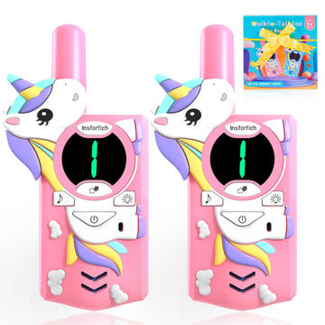 Unicorn Kids Walkie Talkies,Toys For 3-12 Year Old Boys Girls,3 Channels 2 Way Radio Toy, 2 Miles Range For Outdoor, Camping, Hi