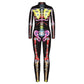 Remimi Kids Halloween Skeleton Costume Funny Party Scary Cosplay Girls Boys Skeleton Bodysuit Multicolored S