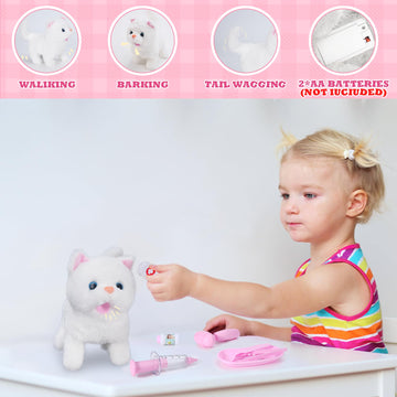 Doctor Kit for Girls -Vet Play Sets for Kids, Pretend Play Doctor Set with Pet Cage and Kitten Toy, Doctor Play Gift for Kids To