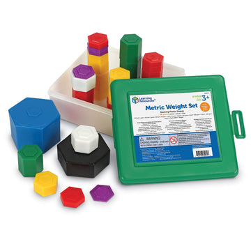Learning Resources Metric Weight Set, 58 Weights, 1g-1000g, Plastic, Model 32071