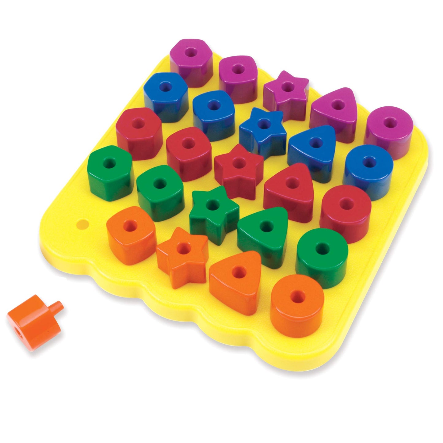 Learning Resources Stacking Shapes Pegboard, Toddler Pegboard, Stacking Pegboard Set, Fine Motor Toy, 27 Piece Set, Ages 2+