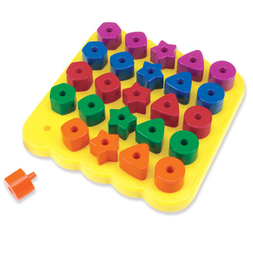 Learning Resources Stacking Shapes Pegboard, Toddler Pegboard, Stacking Pegboard Set, Fine Motor Toy, 27 Piece Set, Ages 2+