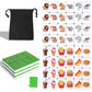 Gracias 2 Players Mahjong Block Set, Mahjong Tile Game With 49 Premium Green Tiles(30Mm) Animal And Food Pattern, Portable Mahjo