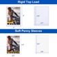 100 Topload Card Holder And 100 Clear Sleeves, Sooez 35 Pt Topload Card Protectors, 3'' X 4'' Hard Plastic Card Sleeves Baseball