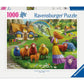 Ravensburger 1000 Piece Jigsaw Puzzle - The Happy Sheep Yarn Shop, Cardboard, Multi, Model 12000414, Made in Germany