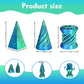 Mydhall 3PCS Impossible Cone 3D Printed Spiral Cone Fidget Toys Impossible Pyramid Passthrough Sculpture Stress Relieving Toys for mature-themeds and Kids Stocking Filler White Elephant Gifts(Blue Green)