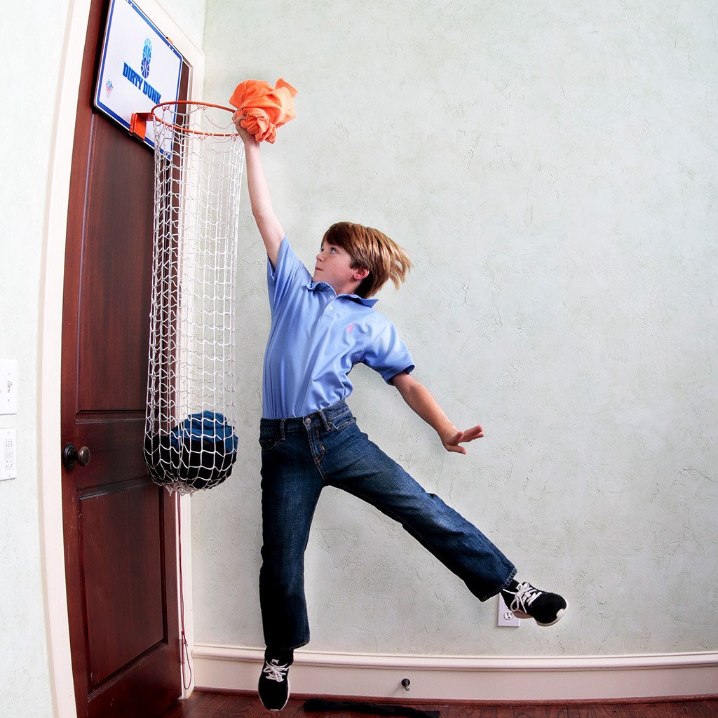 The Dunk Collection Dirty Dunk Over-The-Door Basketball Hoop Laundry Hamper, Original Theme (20),36 Months To 9600 Months