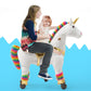 Pipleo Unicorn Ride-On Toy for Kids, Plush Mechanical Animal, Medium Size, Rainbow Color, No Battery, Max Load 165 LBS, Model 202