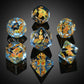 Fish DND Dice, DNDND 7PCS Resin Dice Set with Velvet Bag for Dungeons and Dragons D&D Role Playing Games and Tabletop Games (Fis