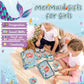 48pc Mermaid Tea Party Set for Little Girls,Birthday Gifts for Age 3 4 5 6 Year Old Girls,Pretend Tin Teapot, Cups, Plates,and F