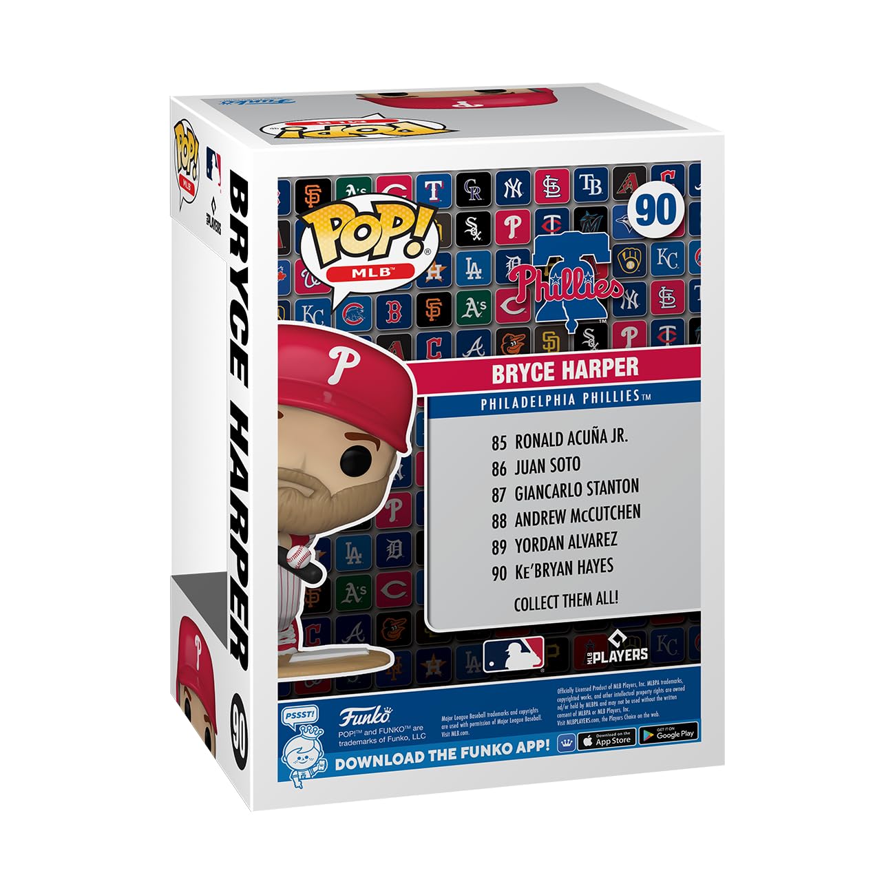 Funko POP! MLB Bryce Harper Collectible Vinyl Figure - Multicolor - Model 72213 - Gift for Sports Fans & Collectors
