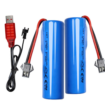 KBT RC Car Lithium Battery: 3.7V 800mAh Rechargeable Li-ion Battery with SM -2P Plug & Charging Cable for RC Cars -2 Pack