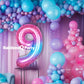 Rainbowq 9 Balloon Number 40 Inch For Boy Or Girl Big Starry 0-9 Foil Mylar Large 9 Number Balloon Happy 9Th Birthday Party Anni