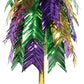 Beistle Metallic Plastic Feathered Cascade Centerpiece Mardi Gras Table Decoration Fat Tuesday Party Supplies, 24'', Green/Gold/