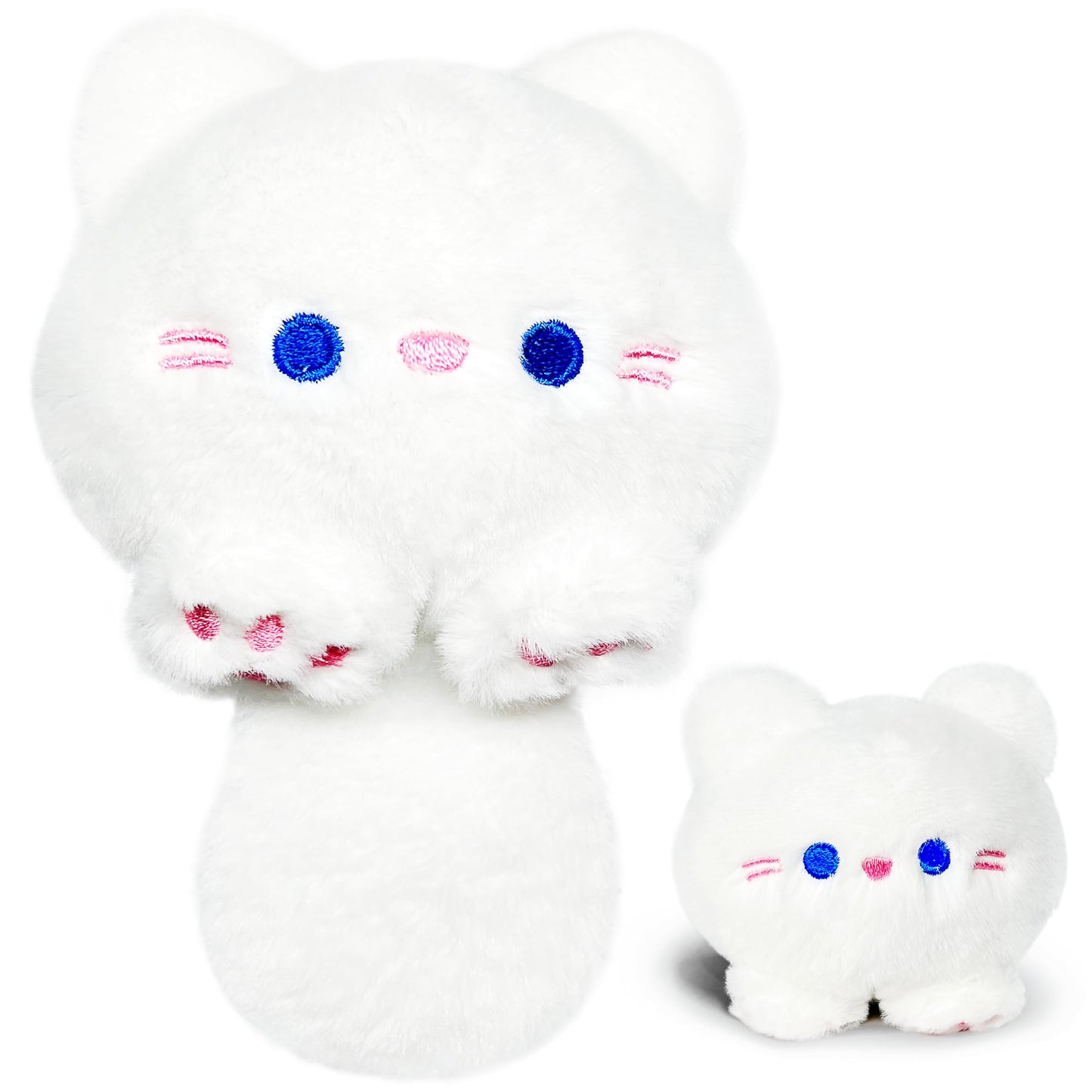 White Cat Stuffed Animals, Kawaii Cat Plushies For Girls And Boys, Soft Cats Mini Plush Toy Keychain, Fun Cuddly Plush Toys For