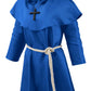 Knelor Medieval Friar Monk Robe For Kids, Halloween Cosplay Hooded Cape Cloak Costume