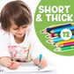 Tinygeeks Jumbo Pencils Hb - New 2024-12 Fat Pencils - Triangle Short Pencils For Kids + Sharpener - Perfect For Preschool, Todd