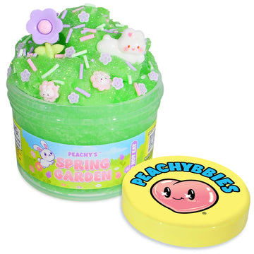 Peachybbies Spring Garden Cloud Slime - Made in USA enhanced  100% Authentic  7 oz.  Scented for Kids  ASMR  Axolotl Gifts  Slime Charms  Fidget Toys
