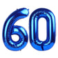 Navy Blue Number 60 Balloon 40 Inch, 60 Number Balloon, 60Th Navy Blue Birthday Decorations, 60 Year Old Women Men Blue Party Su