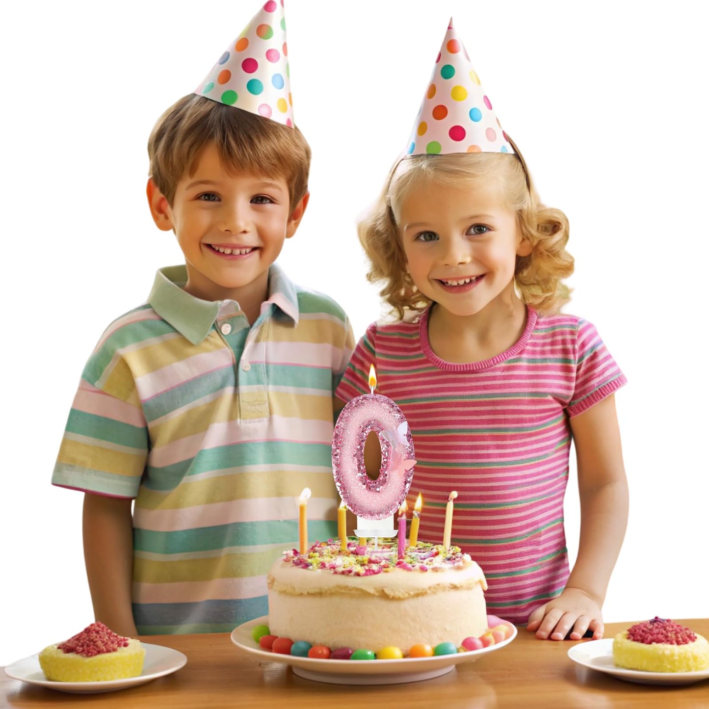 JonesLi Birthday Candles?Glitter Butterfly Cake Toppers Pink Sequins Wedding Numeral Cupcake Decorations?Suitable for Girl and b