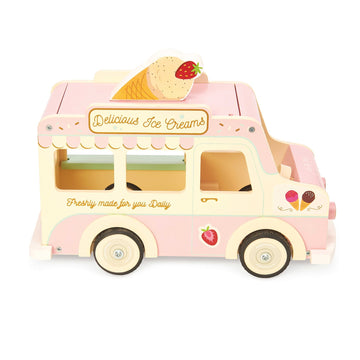 Le Toy Van - Wooden Doll House Dolly Ice Cream Van Play Set For Dolls Houses | Daisylane Dolls House Furniture Sets - Suitable For Ages 3+