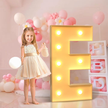 Imprsv 3Ft Marquee Light Up Letters E, Large Light Up Letters, Big Marquee Letters For Party Decorations Baby Shower Anniversary