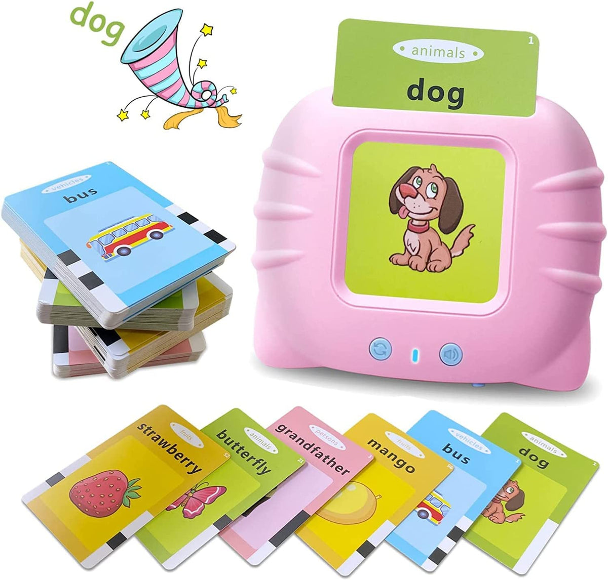 Toyshine Talking Flash Cards Educational Learning Toys For Toddlers Montessori Toys Flash Cards For Age 2 3 4 5 6 | 112 Cards, P
