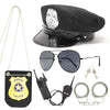 Timisea Police Accessories Kit Police Pretend Play Costume Dress Up Police Hat Handcuffs Police Officer Costume For Kids