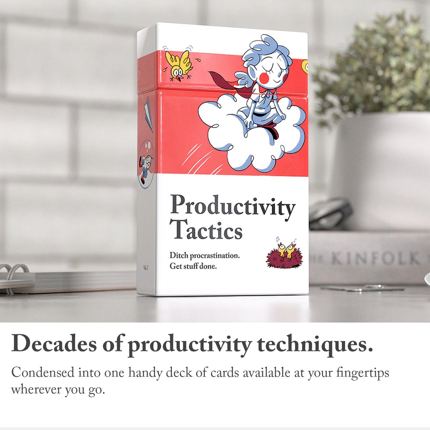 Pip Decks Productivity Tactics Card Deck, Business Tool To Improve Your Habits, Focus And Mindset For Getting Things Done, 54 Ca