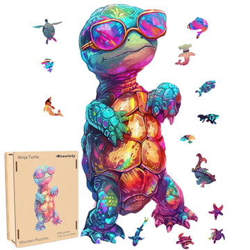 Wooden Puzzle for Adults, Ninja Turtle Wooden Jigsaw Puzzles (11.7 * 23.6in-500pcs), Unique Shape Animal Adult Puzzles,Irregular