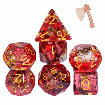 UDIXI 7PCS Polyhedral Dice Set, 7-Die DND Dice Set Filled with Axe for Role Playing Games as Dungeons and Dragons RPG MTG Table 