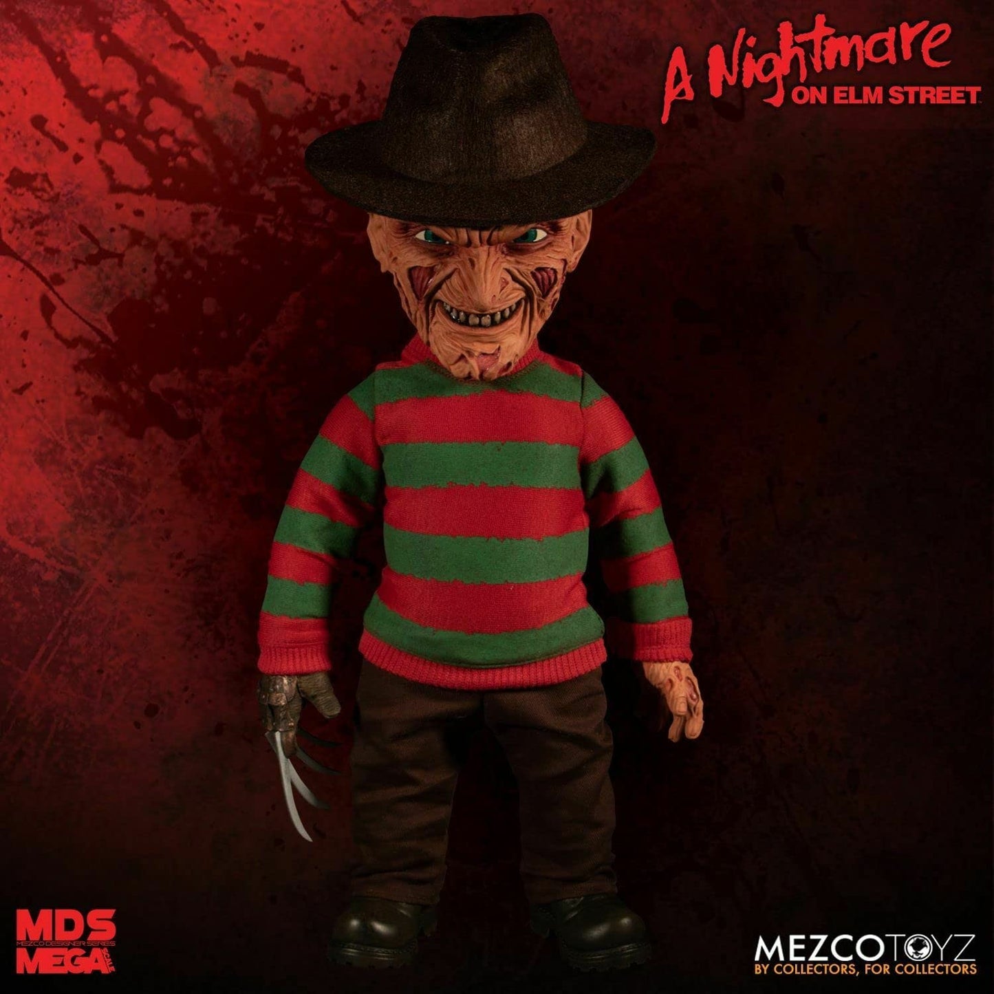 Mezco Mezco Designer Series A Nightmare on Elm Street Talking Freddy Krueger Figure - 25890, Red, Std Size, Plastic