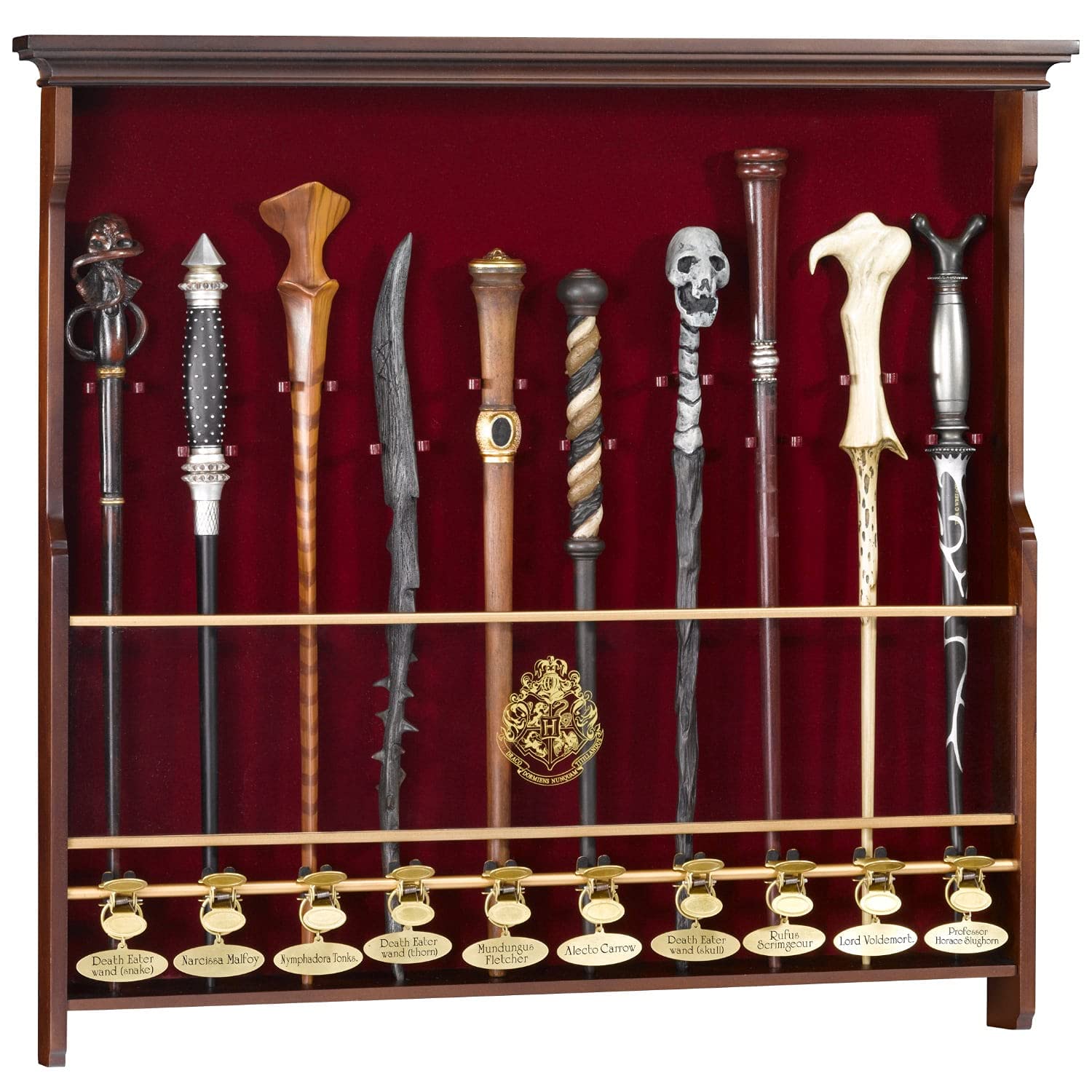 The Noble Collection Harry Potter 10 Wand Display - Wooden Display Case for 10 Wands (Not Included) - Officially Licensed Film S