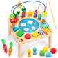 Oathx Activity Table For 1 Year Old, 6 In 1 Wooden Montessori Activity Center With Bead Maze Shape Sorter Fishing Game, Kids Sensory Play Table Toddler Toys 1St Birthday Gifts Boy Girl