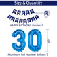 Naninuneno 30Th Blue Birthday Party Decorations For Boy Girl Men Women, Happy 30 Birthday Balloons Supplies With Happy Birthday