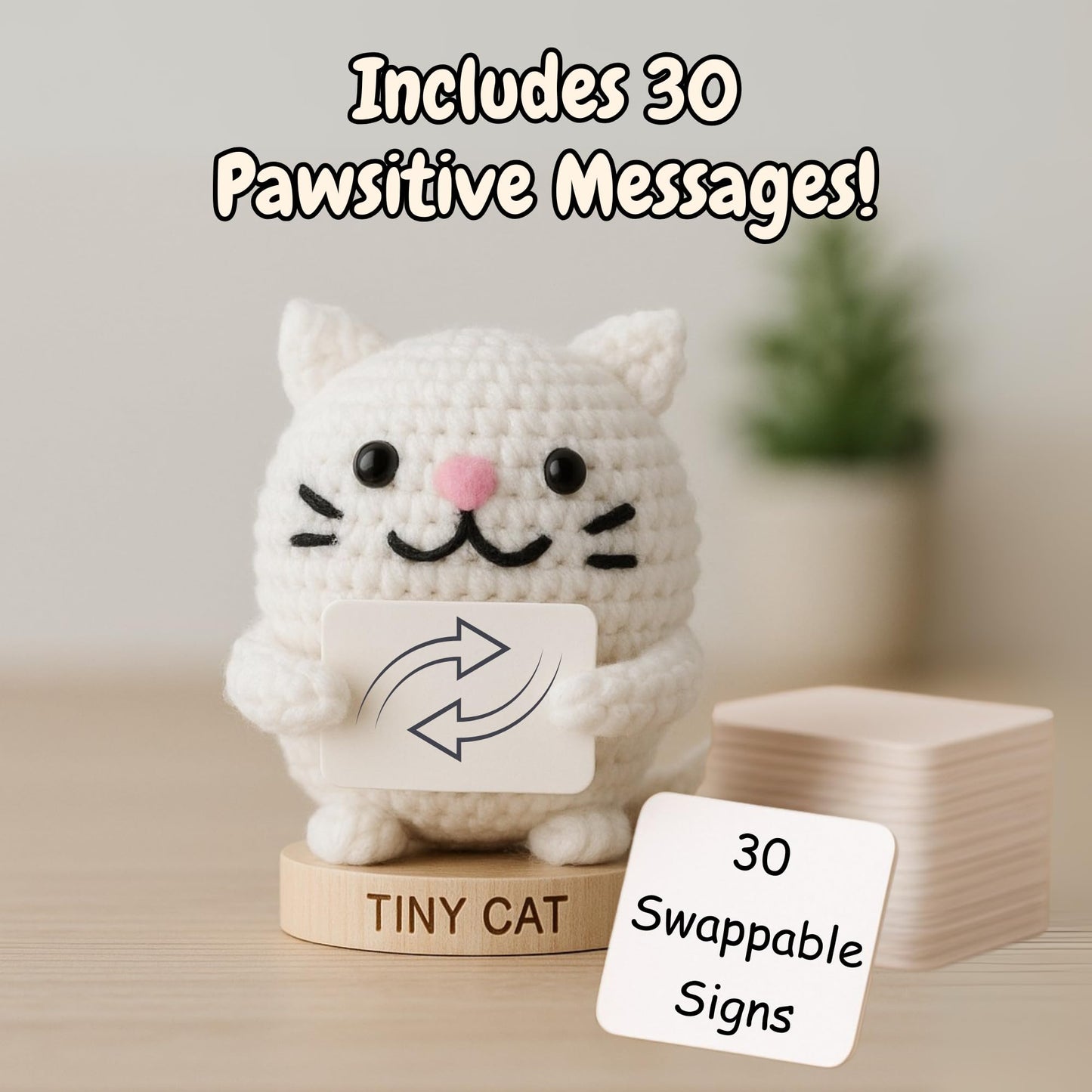 Cat Mom Gifts for Women - 30 Uplifting Affirmations from The Tiny Cat | Cats Lady Presents for Women, Funny Christmas or Birthda