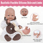 Vollence 14 Inch Full Body Silicone Baby Dolls,Not Vinyl Dolls,Soft Realistic Real Silicone Baby Doll Bald, Lifelike Newborn Platinum Silicone Baby Doll - Girl
