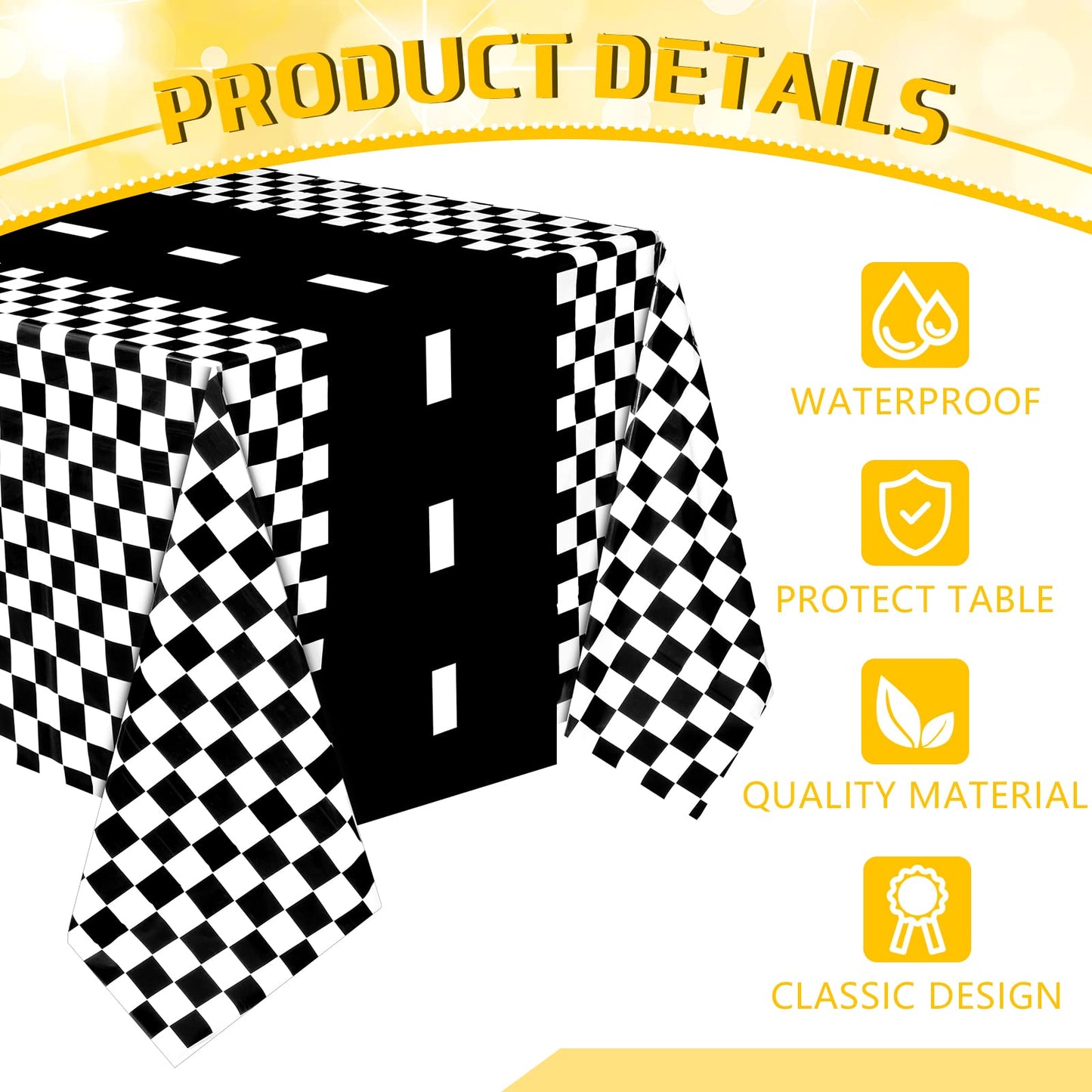 Irenare 3 Sheets Car Birthday Party Supplies Racing Party Decorations Road Tablecloth Racetrack Table Runner Table Covers for Ki