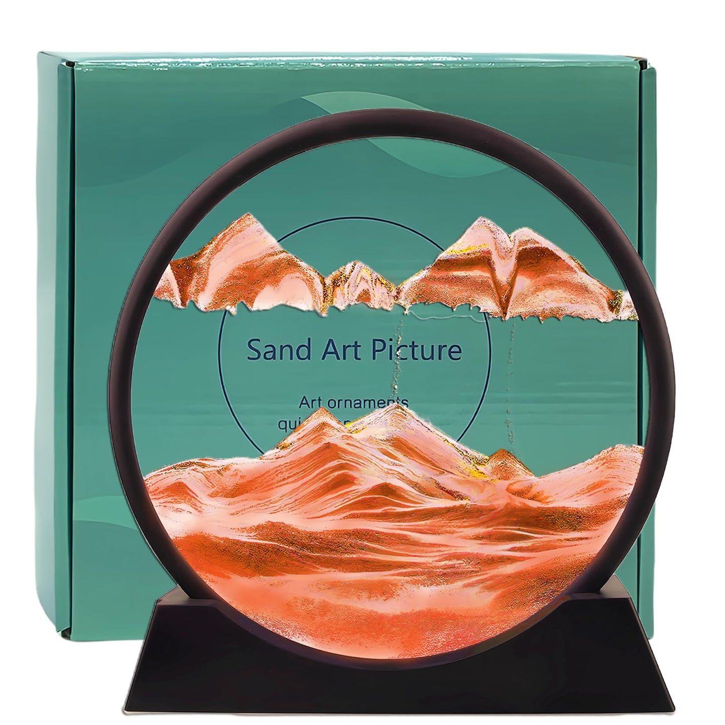Twohua Sand Motion Art 3D Hourglass Deep Sea Sandscape Sand Art Liquid Motion Hour Glass Moving Sandscapes Quicksand Painting,Of