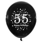 Shuntai 55Th Birthday Decorations For Men Women Black And Gold 55Th Birthday Balloons Latex Confetti Balloon 55 Years Old Annive