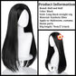 Half and Half Long Straight Black Kids Wig with Flower Clip, 27.6'' Synthetic Hair for Girls Toddler Cosplay & Halloween