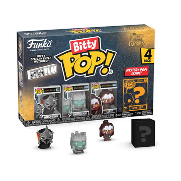 Funko Bitty Pop! Lord Of The Rings - Witch King, 4-Pack And A Surprise Mystery Mini Figure - 0.9 Inch (2.2 Cm) - Lord Of The Rings Collectable - Stackable Display Shelf Included - Gift Idea