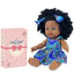 Nice2You Black Baby Doll For Girl, 10 Inch African American Black Doll With Dress, Reborn Realistic Baby Doll For Kids Aged 1 2 3 4 5, Small Silicone Black Doll Toy With Curly Hair For Birthday