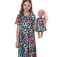 Bow Dream Girls Dress and Matching Doll Clothes Accessories for Girls Short Sleeve Leopard Kids Dress Size 130