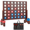 Speedarmis Giant Wooden 4 In A Row Game - Fun Indoor And Outdoor Board Game For Teens, Includes 42 Pcs Dics And Carrying Bag