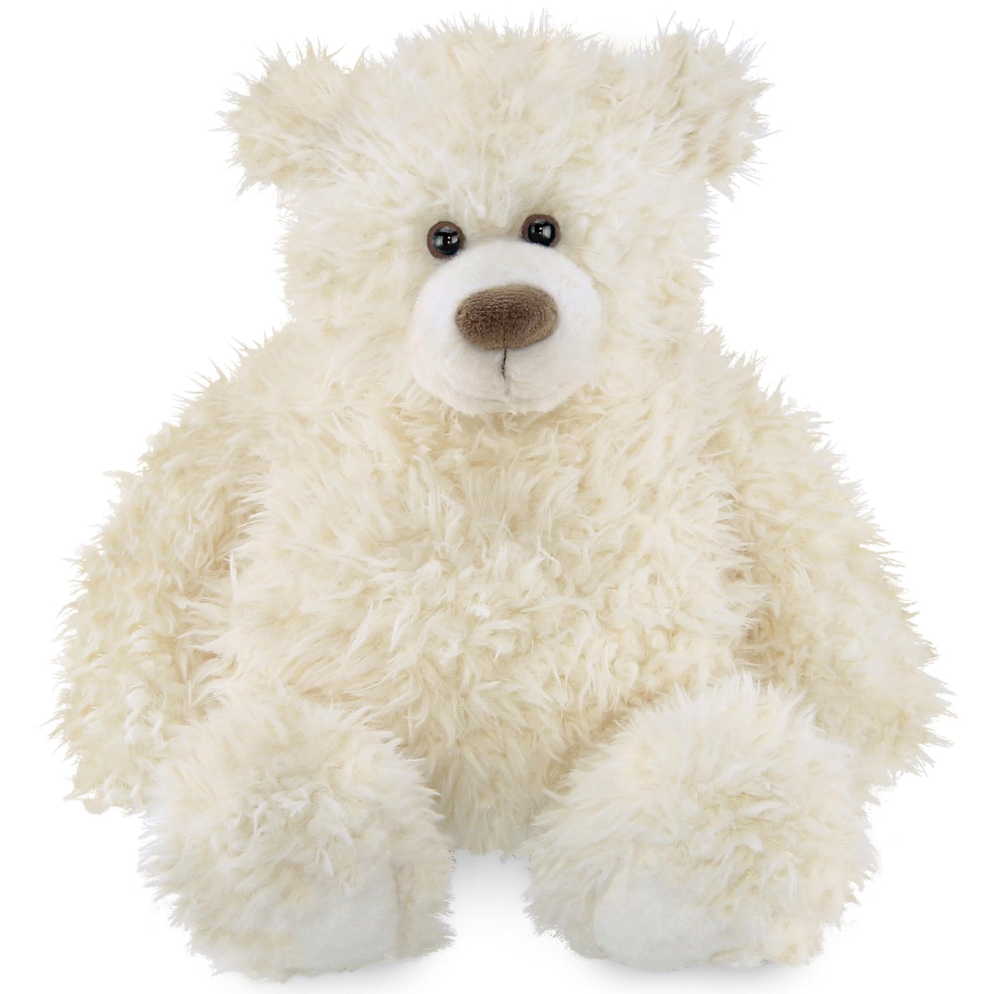 Bearington Scruffy White Plush Teddy Bear Stuffed Animal, 18 Inch