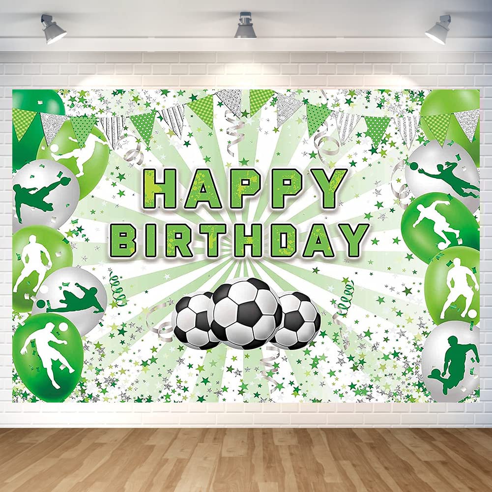 Soccer Themed Birthday Party Decoration Soccer Happy Birthday Backdrop Photo Background Banner Poster For Soccer Party Decoratio