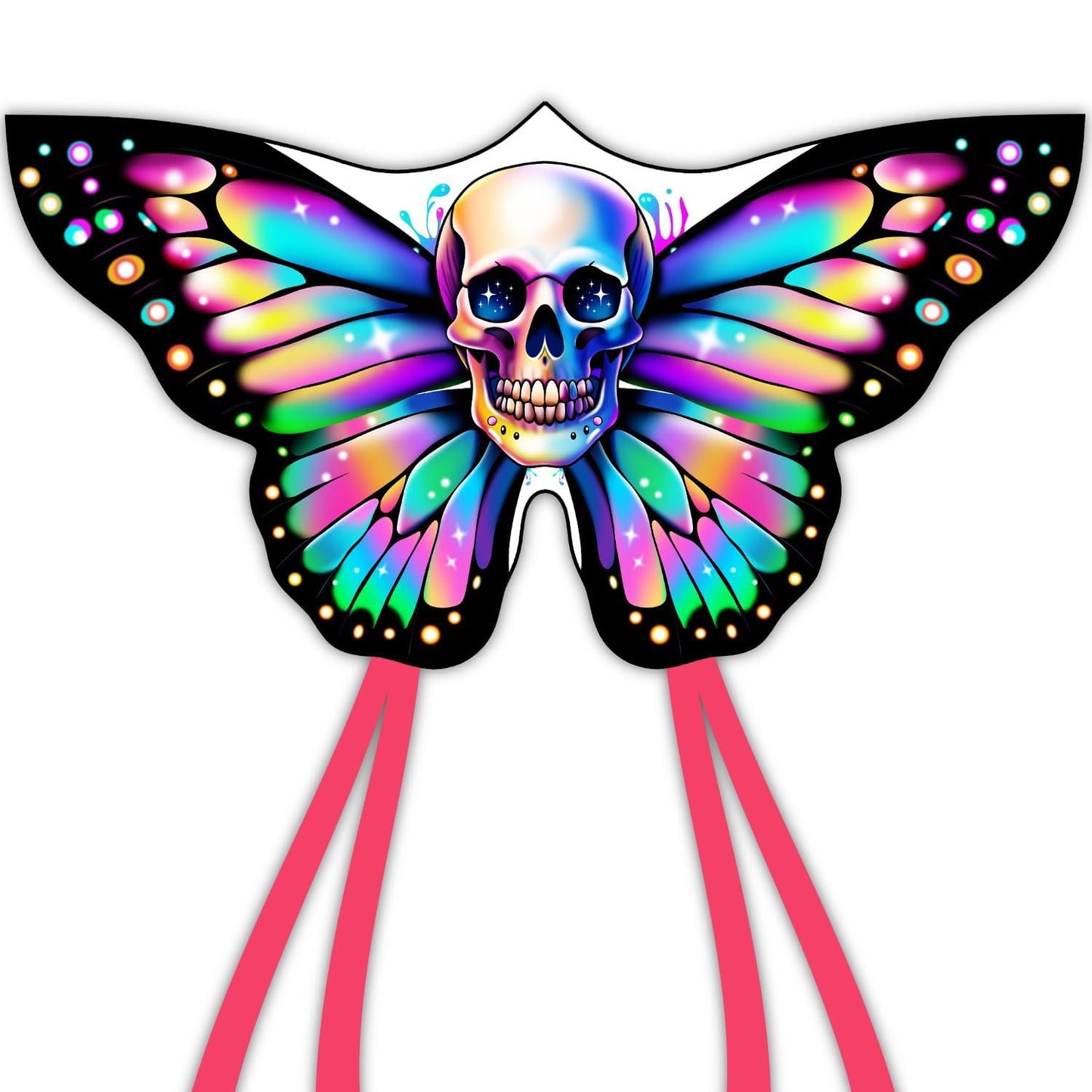 Yfafengs Butterfly & Skull Kites For Kids And Adults - Easy Fly Kites With Tail For Beach, Park, And Easter Outdoor Activities -