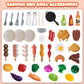 68 Pcs Toy Bbq Grill Set For Kids, With Light, Sound & Play Food, Kids Grill Playset Kitchen Toys Set, Birthday Gifts For 2-6 Ye