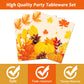 Gisgfim 96 Pcs Fall Thanksgiving Party Plates And Napkins Party Supplies Autumn Leaves Party Tableware Set Pumpkin Maple Party D